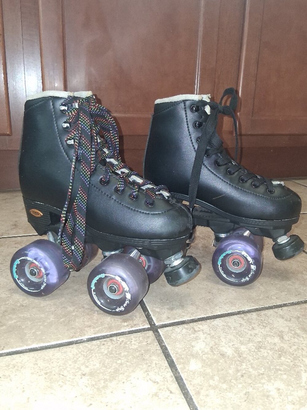 Sure Grip International Boardwalk Roller Skates With Translucent Purple Wheels